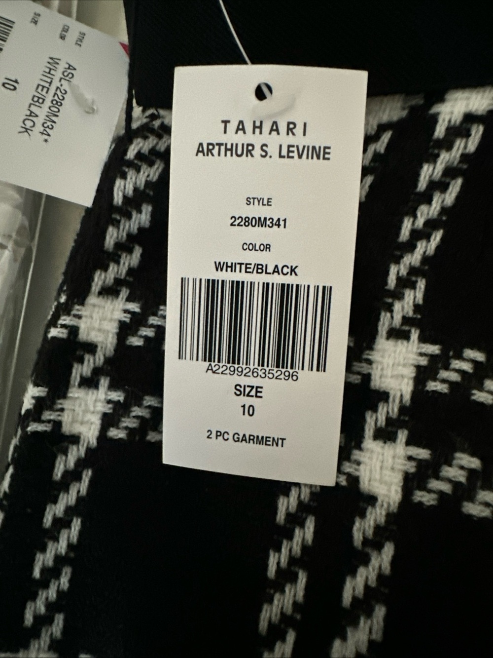Black and White Plaid Pencil Skirt houndstooth business preppy tailored Y2K - Picture 11 of 13